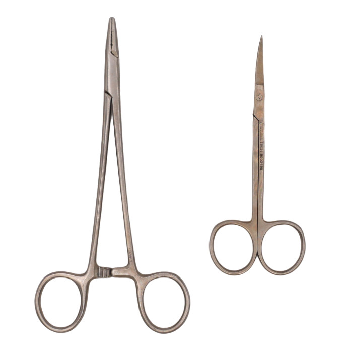 Kit de suture - Pince porte aiguille et ciseaux